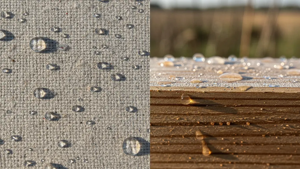 Coupe transversale montrant les ondes sonores traversant différents matériaux d'hébergement glamping