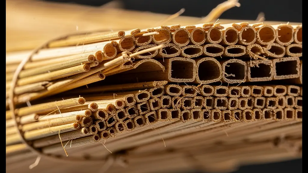 Vue en coupe d'un toit en sagne montrant les couches d'isolation naturelle